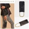 Bandolier Chain Plain Leather Logo IPhone 13 IPhone 13 Mini For Women Black/gold X Iphone13 Mini