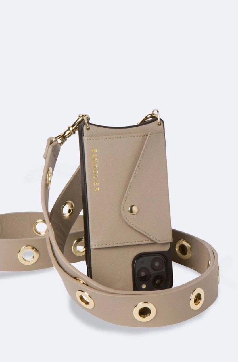 Bandolier Plain Leather IPhone 8 Plus IPhone XS IPhone XS Max For Women Taupe/gold X Iphone 12/12 Pro 2 Bandolier Plain Leather IPhone 8 Plus IPhone XS IPhone XS Max For Women Taupe/gold X Iphone 12/12 Pro - Image 2