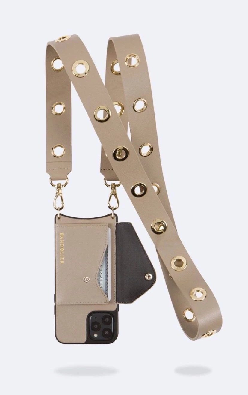 Bandolier Plain Leather IPhone 8 Plus IPhone XS IPhone XS Max For Women Taupe/gold X Iphone 12/12 Pro 14 Bandolier Plain Leather IPhone 8 Plus IPhone XS IPhone XS Max For Women Taupe/gold X Iphone 12/12 Pro - Image 14