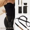 Bandolier Unisex Chain Plain Leather Co-ord Logo IPhone 13 For Women Airpod Pro X Iphone 12 Pro Max