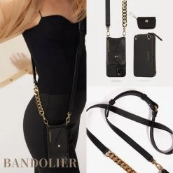 Bandolier Unisex Chain Plain Leather Co-ord Logo IPhone 13 For Women Airpod Pro X Iphone 12 Pro Max