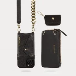 Bandolier Unisex Chain Plain Leather Co-ord Logo IPhone 13 For Women Airpod Pro X Iphone 12 Pro Max -Bandolier Online Shop org 2758