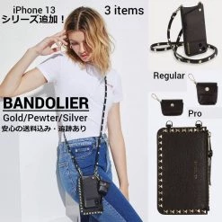Bandolier SARAH 2020-21FW Plain Leather IPhone 8 IPhone 8 Plus IPhone X IPhone XS For Women Black Gold/airpod Pro X Iphone 13 Pro