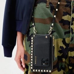 Bandolier SARAH 2020-21FW Plain Leather IPhone 8 IPhone 8 Plus IPhone X IPhone XS For Women Black Gold/airpod Pro X Iphone 13 Pro -Bandolier Online Shop org 2783