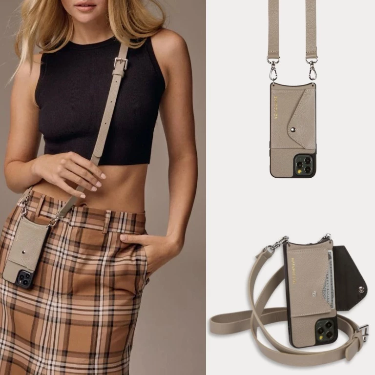 Bandolier Plain Leather IPhone 8 IPhone 8 Plus IPhone XS IPhone XS Max For Women Mauve/silver X Iphone 12 Pro Max 2 Bandolier Plain Leather IPhone 8 IPhone 8 Plus IPhone XS IPhone XS Max For Women Mauve/silver X Iphone 12 Pro Max - Image 2