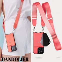Bandolier Plain Leather IPhone 13 IPhone 13 Pro IPhone 13 Pro Max For Women Coral/silver X Iphone 12 Pro Max