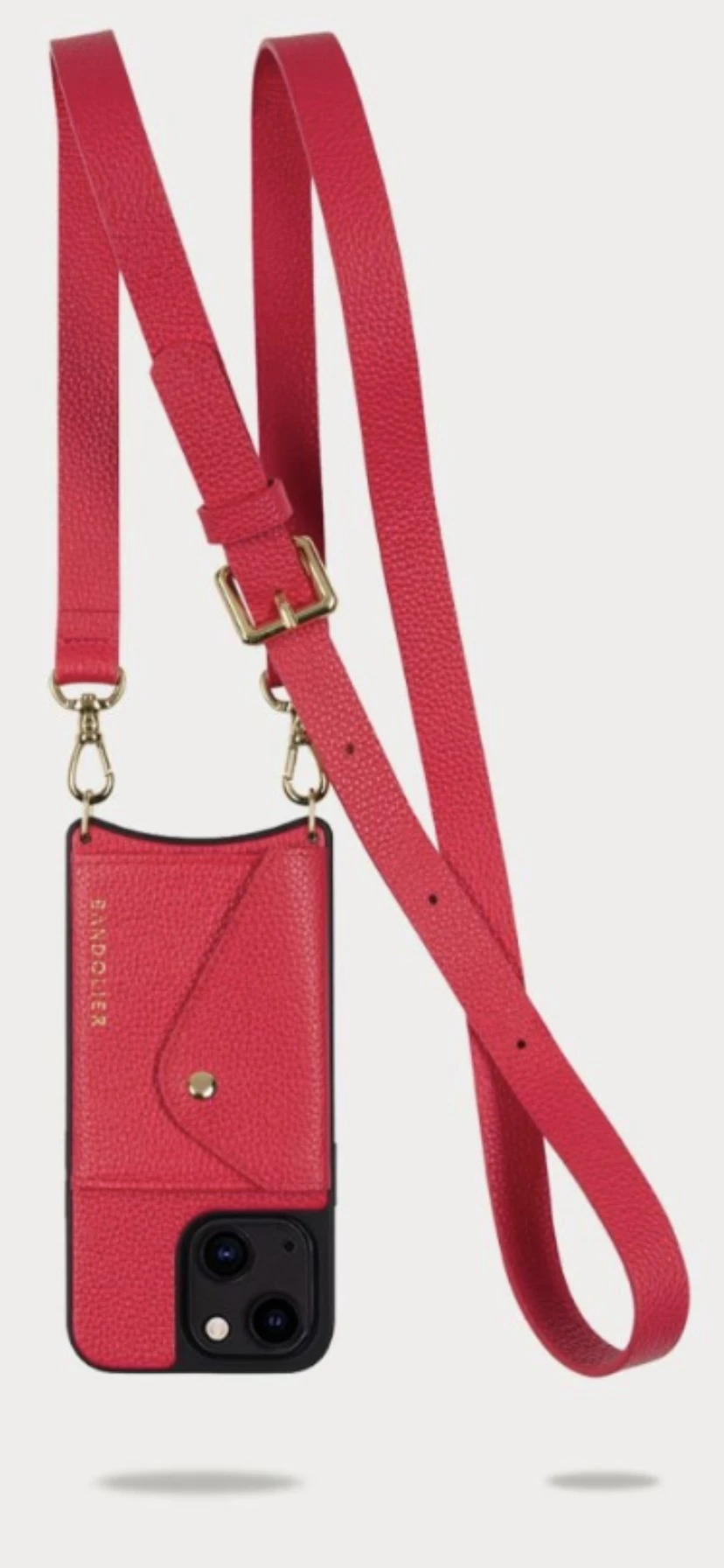 Bandolier Unisex Plain Leather Logo IPhone 13 IPhone 13 Mini For Women Poppy Red X Iphone12pro 3 Bandolier Unisex Plain Leather Logo IPhone 13 IPhone 13 Mini For Women Poppy Red X Iphone12pro - Image 3