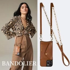 Bandolier 2021 SS Plain Leather IPhone 8 IPhone 8 Plus IPhone X IPhone XS For Women Sienna/gold X Iphone 12 Mini