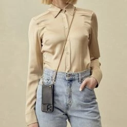 Bandolier Chain Plain Leather IPhone XS Max IPhone XR Logo For Women Black/gold X Iphone 12/12pro -Bandolier Online Shop org 3043