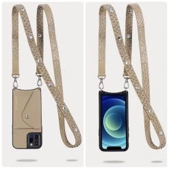 Bandolier Studded Plain Leather With Jewels IPhone X IPhone XS For Women Light Taupe/silver X Iphone12/12 Pro -Bandolier Online Shop org 3057