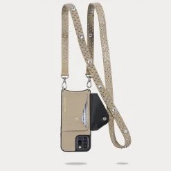 Bandolier Studded Plain Leather With Jewels IPhone X IPhone XS For Women Light Taupe/silver X Iphone12/12 Pro -Bandolier Online Shop org 3058