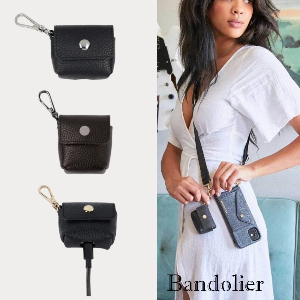 Bandolier Plain Leather Smart Phone Cases For Women Black/silver X Airpod Regular 1 Bandolier Plain Leather Smart Phone Cases For Women Black/silver X Airpod Regular