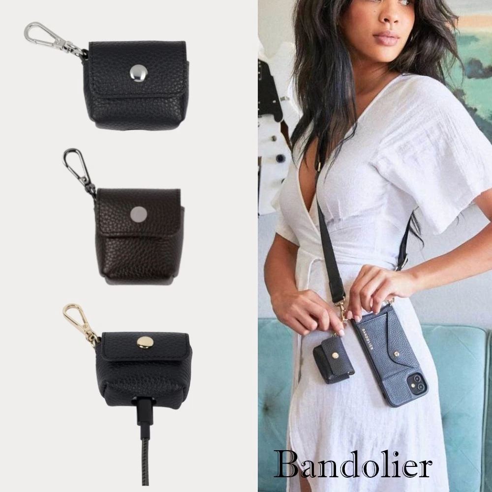 Bandolier Plain Leather Smart Phone Cases For Women Black/silver X Airpod Regular 2 Bandolier Plain Leather Smart Phone Cases For Women Black/silver X Airpod Regular - Image 2