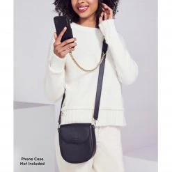 Bandolier Chain Plain Leather Co-ord Logo Smart Phone Cases For Women Black/silver X One Size -Bandolier Online Shop org 3186