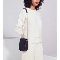 Bandolier Chain Plain Leather Co-ord Logo Smart Phone Cases For Women Black/silver X One Size -Bandolier Online Shop org 3189