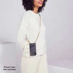 Bandolier Chain Plain Leather Co-ord Logo Smart Phone Cases For Women Black/silver X One Size -Bandolier Online Shop org 3196