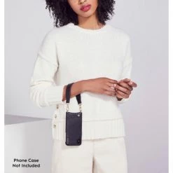 Bandolier Chain Plain Leather Co-ord Logo Smart Phone Cases For Women Black/silver X One Size -Bandolier Online Shop org 3197