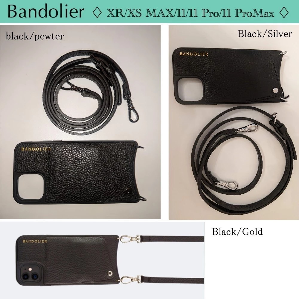 Bandolier 2019-20FW Unisex Plain Leather IPhone XS Max IPhone XR Logo For Women Black/pewter X Iphone Xsmax 2 Bandolier 2019-20FW Unisex Plain Leather IPhone XS Max IPhone XR Logo For Women Black/pewter X Iphone Xsmax - Image 2