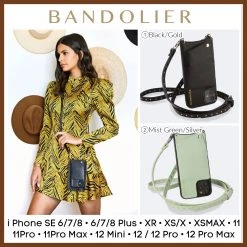Bandolier NICOLE 2020 Cruise Leather IPhone 8 IPhone 8 Plus IPhone X IPhone XS For Women ②mist Green/silver X Iphone Xs / X