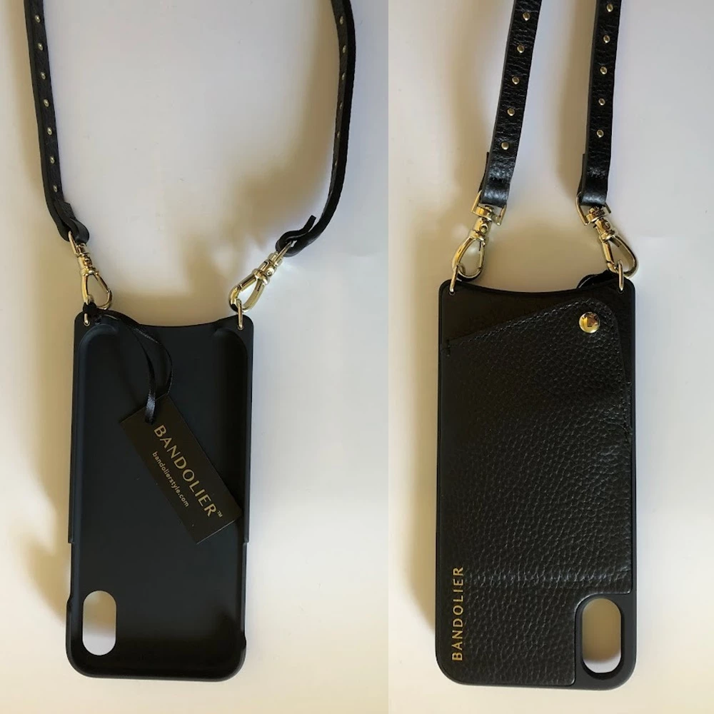 Bandolier Plain Leather IPhone XS Max IPhone XR Logo IPhone 11 Pro For Women Black/gold X Iphone 12/12 Pro 5 Bandolier Plain Leather IPhone XS Max IPhone XR Logo IPhone 11 Pro For Women Black/gold X Iphone 12/12 Pro - Image 5