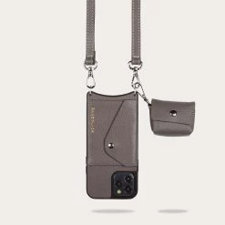 Bandolier Plain Leather Co-ord Logo IPhone 13 IPhone 13 Mini For Women Gray (airpod Regular) X Gray (iphone 11 Pro) -Bandolier Online Shop org 3569