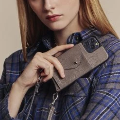 Bandolier Plain Leather Co-ord Logo IPhone 13 IPhone 13 Mini For Women Gray (airpod Regular) X Gray (iphone 11 Pro) -Bandolier Online Shop org 3573