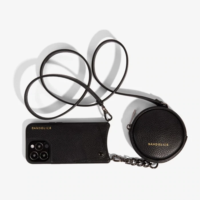 Bandolier Unisex Street Style Plain Leather Co-ord Logo IPhone 13 For Women Black/pewter X Iphone 12 Mini 7 Bandolier Unisex Street Style Plain Leather Co-ord Logo IPhone 13 For Women Black/pewter X Iphone 12 Mini - Image 7