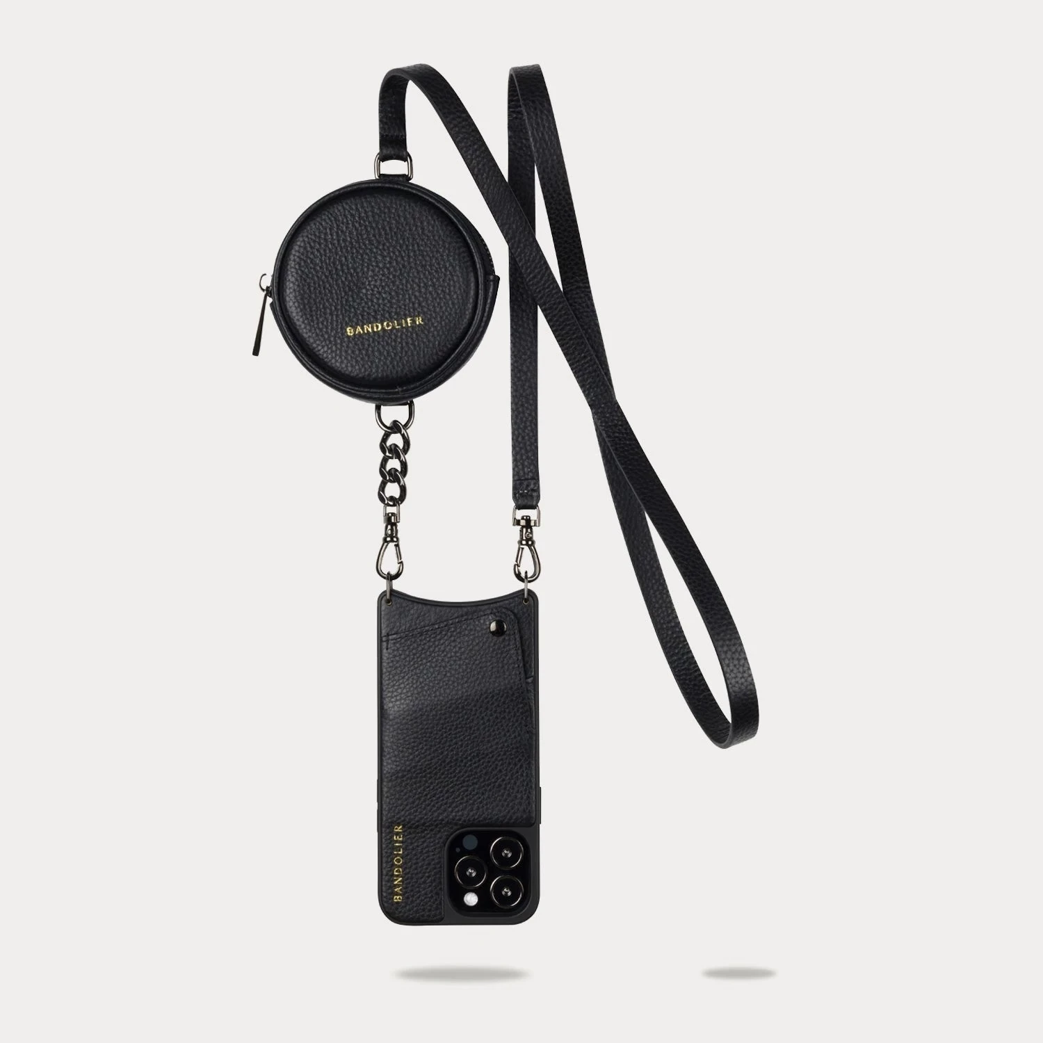 Bandolier Unisex Street Style Plain Leather Co-ord Logo IPhone 13 For Women Black/pewter X Iphone 12 Mini 10 Bandolier Unisex Street Style Plain Leather Co-ord Logo IPhone 13 For Women Black/pewter X Iphone 12 Mini - Image 10