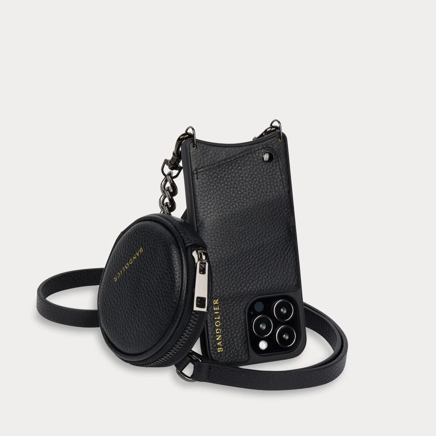 Bandolier Unisex Street Style Plain Leather Co-ord Logo IPhone 13 For Women Black/pewter X Iphone 12 Mini 13 Bandolier Unisex Street Style Plain Leather Co-ord Logo IPhone 13 For Women Black/pewter X Iphone 12 Mini - Image 13