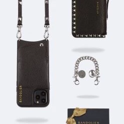 Bandolier SARAH Unisex Street Style Plain Leather IPhone 8 IPhone 8 Plus For Women Black/gold X 12 Pro Max -Bandolier Online Shop org 3613