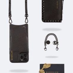 Bandolier SARAH Unisex Street Style Plain Leather IPhone 8 IPhone 8 Plus For Women Black/gold X 12 Pro Max -Bandolier Online Shop org 3614