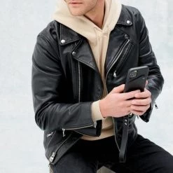 Bandolier Plain Leather IPhone XS Max IPhone XR Logo IPhone 11 Pro For Men Black/pewter X Iphone Xr -Bandolier Online Shop org 3692