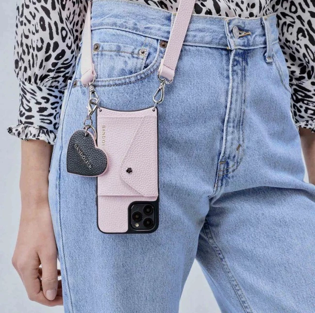 Bandolier 2020 Cruise Heart Unisex Studded Street Style Plain Leather IPhone 8 For Women Black/pink/silver X One Size 5 Bandolier 2020 Cruise Heart Unisex Studded Street Style Plain Leather IPhone 8 For Women Black/pink/silver X One Size - Image 5