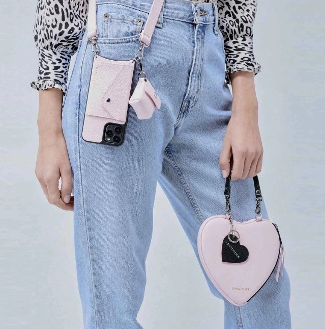 Bandolier 2020 Cruise Heart Unisex Studded Street Style Plain Leather IPhone 8 For Women Black/pink/silver X One Size 8 Bandolier 2020 Cruise Heart Unisex Studded Street Style Plain Leather IPhone 8 For Women Black/pink/silver X One Size - Image 8