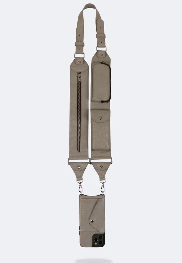 Bandolier Plain Leather Logo Smart Phone Cases For Women Greige/silver X One Size 3 Bandolier Plain Leather Logo Smart Phone Cases For Women Greige/silver X One Size - Image 3