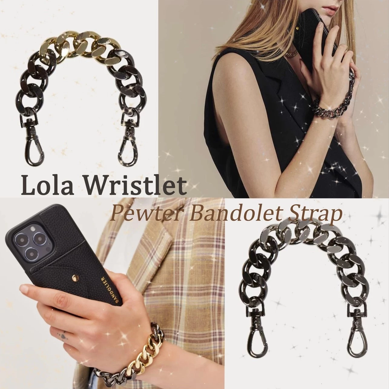 Bandolier Smart Phone Cases For Women Black/gold X One Size 1 Bandolier Smart Phone Cases For Women Black/gold X One Size