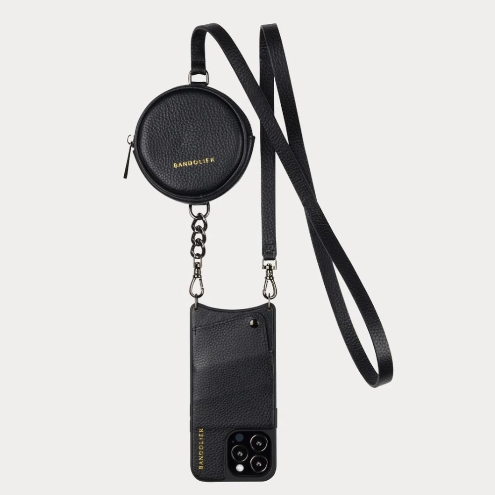 Bandolier Plain Leather Logo IPhone 13 IPhone 13 Pro IPhone 13 Pro Max For Women Black/pewter X Iphone 13 2 Bandolier Plain Leather Logo IPhone 13 IPhone 13 Pro IPhone 13 Pro Max For Women Black/pewter X Iphone 13 - Image 2