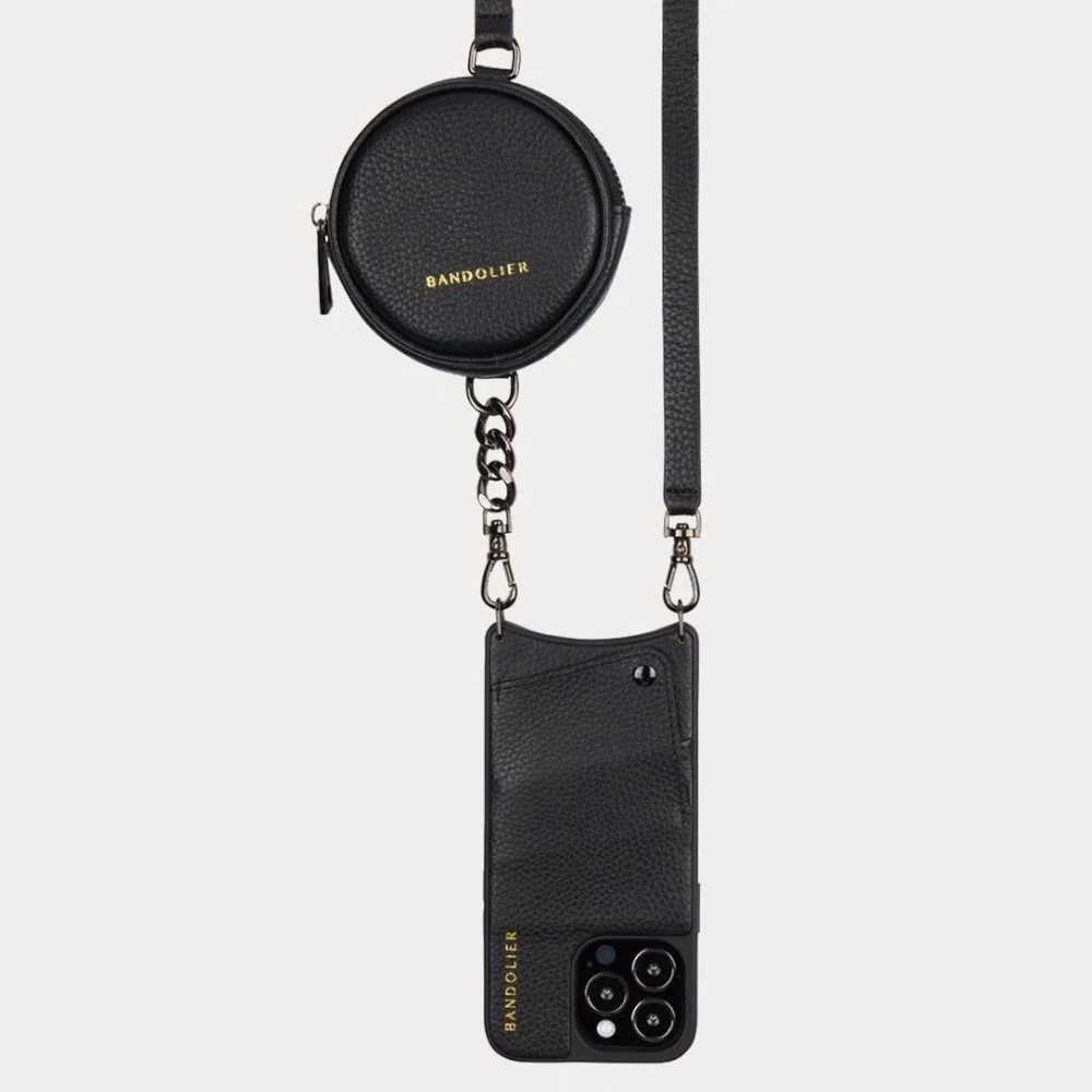 Bandolier Plain Leather Logo IPhone 13 IPhone 13 Pro IPhone 13 Pro Max For Women Black/pewter X Iphone 13 7 Bandolier Plain Leather Logo IPhone 13 IPhone 13 Pro IPhone 13 Pro Max For Women Black/pewter X Iphone 13 - Image 7