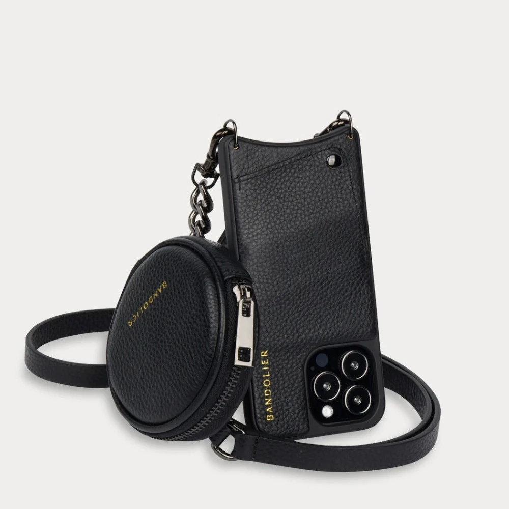 Bandolier Plain Leather Logo IPhone 13 IPhone 13 Pro IPhone 13 Pro Max For Women Black/pewter X Iphone 13 8 Bandolier Plain Leather Logo IPhone 13 IPhone 13 Pro IPhone 13 Pro Max For Women Black/pewter X Iphone 13 - Image 8