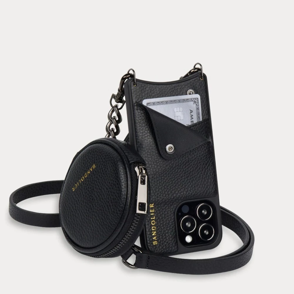 Bandolier Plain Leather Logo IPhone 13 IPhone 13 Pro IPhone 13 Pro Max For Women Black/pewter X Iphone 13 9 Bandolier Plain Leather Logo IPhone 13 IPhone 13 Pro IPhone 13 Pro Max For Women Black/pewter X Iphone 13 - Image 9