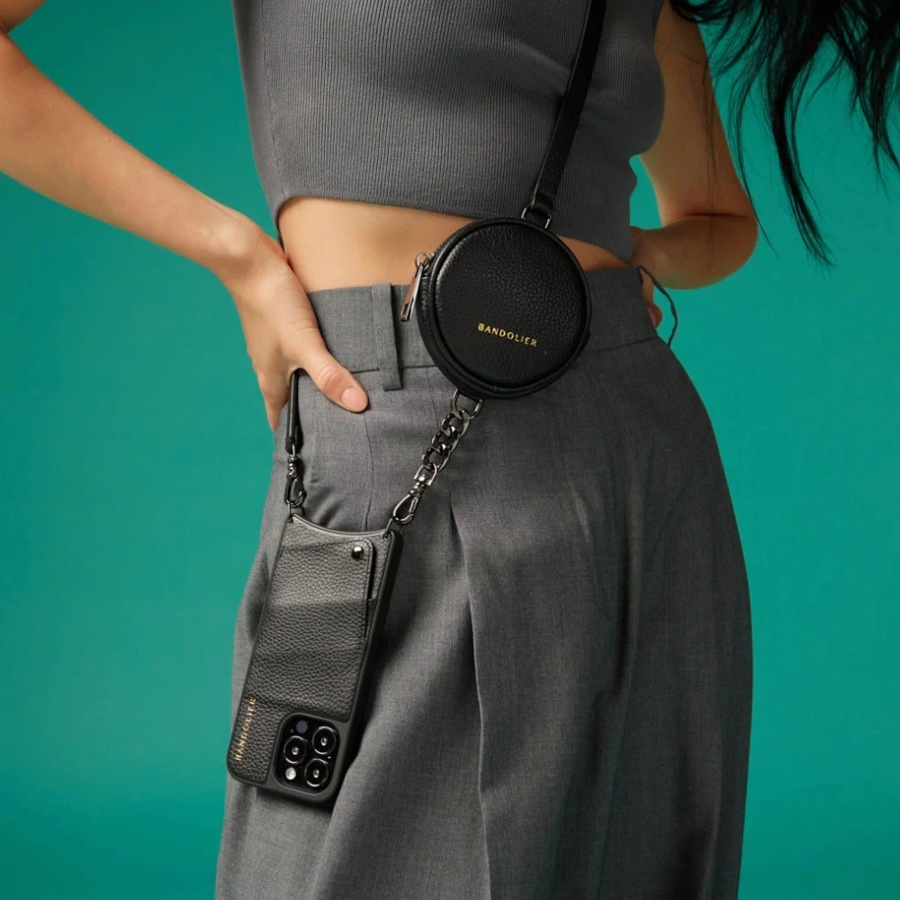 Bandolier Plain Leather Logo IPhone 13 IPhone 13 Pro IPhone 13 Pro Max For Women Black/pewter X Iphone 13 15 Bandolier Plain Leather Logo IPhone 13 IPhone 13 Pro IPhone 13 Pro Max For Women Black/pewter X Iphone 13 - Image 15