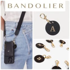 Bandolier Plain Leather Tech Accessories For Women Black/gold X B