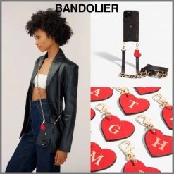 Bandolier Heart Unisex Studded Street Style Plain Leather IPhone 8 For Women Red/gold X K