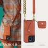 Bandolier Unisex Chain Plain Leather Co-ord Logo IPhone 13 For Women Airpod Pro X Iphone 12 Pro Max
