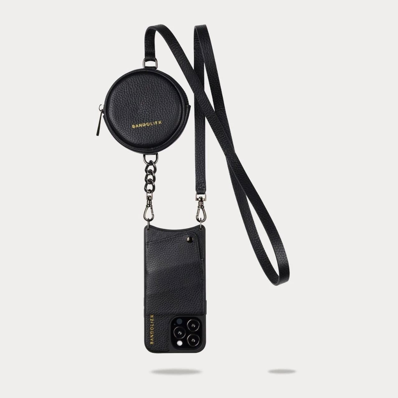 Bandolier Unisex Street Style Plain Leather Co-ord Logo IPhone 13 For Women Black/pewter X Iphone 13mini 6 Bandolier Unisex Street Style Plain Leather Co-ord Logo IPhone 13 For Women Black/pewter X Iphone 13mini - Image 6