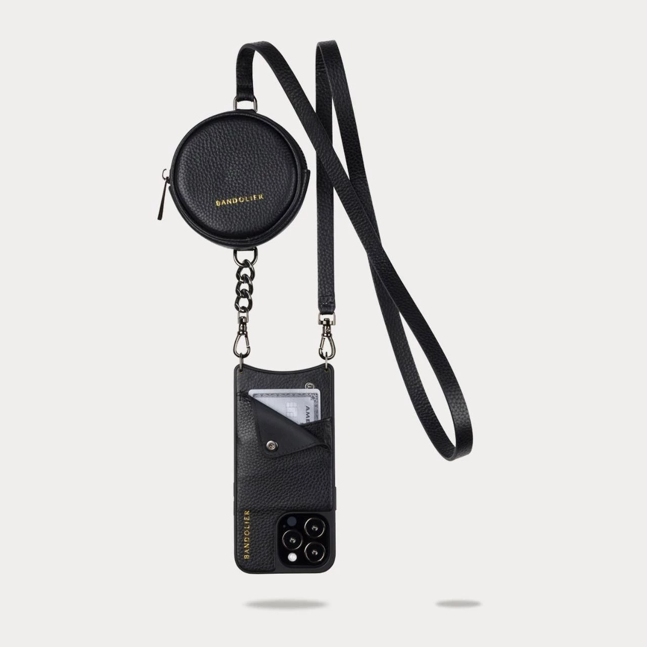 Bandolier Unisex Street Style Plain Leather Co-ord Logo IPhone 13 For Women Black/pewter X Iphone 13mini 7 Bandolier Unisex Street Style Plain Leather Co-ord Logo IPhone 13 For Women Black/pewter X Iphone 13mini - Image 7