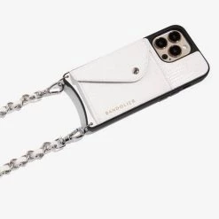 Bandolier Street Style Plain Leather Logo IPhone 13 IPhone 13 Pro For Women White/silver X Iphone 13 -Bandolier Online Shop org 4004
