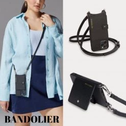 Bandolier 2021 SS Plain Leather Logo IPhone 13 IPhone 13 Pro IPhone 13 Pro Max For Women Black/silver X Iphone 13 Pro