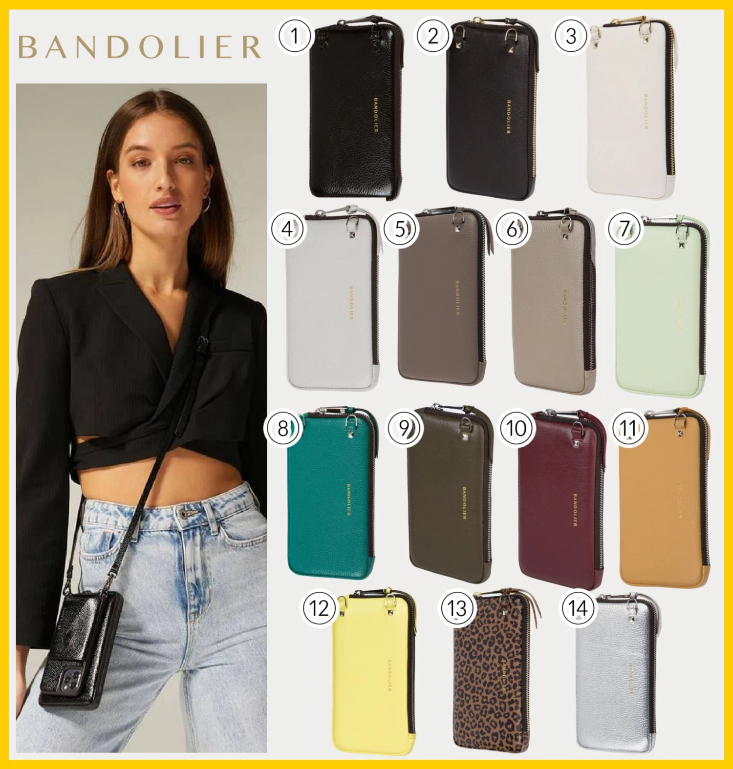 Bandolier 2020 Cruise Leather Smart Phone Cases For Women ⑦mist Green/ Silver X One Size 1 Bandolier 2020 Cruise Leather Smart Phone Cases For Women ⑦mist Green/ Silver X One Size