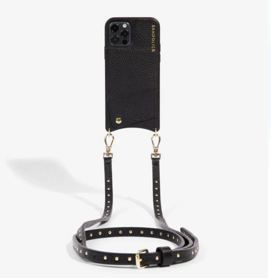 Bandolier Studded Plain Leather IPhone 8 IPhone 8 Plus IPhone X For Women Black/gold X Iphone Xs Max 4 Bandolier Studded Plain Leather IPhone 8 IPhone 8 Plus IPhone X For Women Black/gold X Iphone Xs Max - Image 4